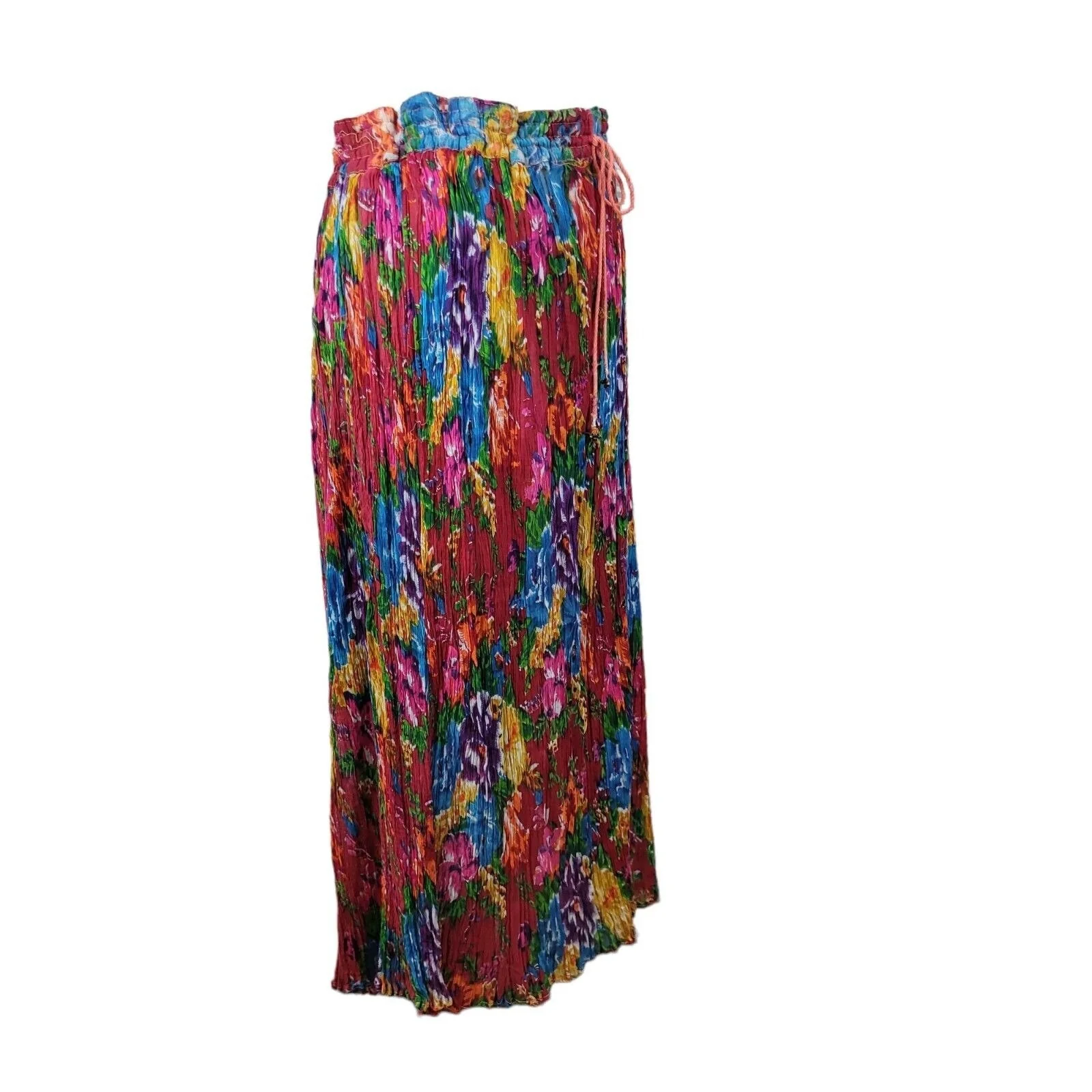 Vintage Plus Size 1x 2x 3x 4x Skirt Festival Gauze Flowy Full Red - Image 7