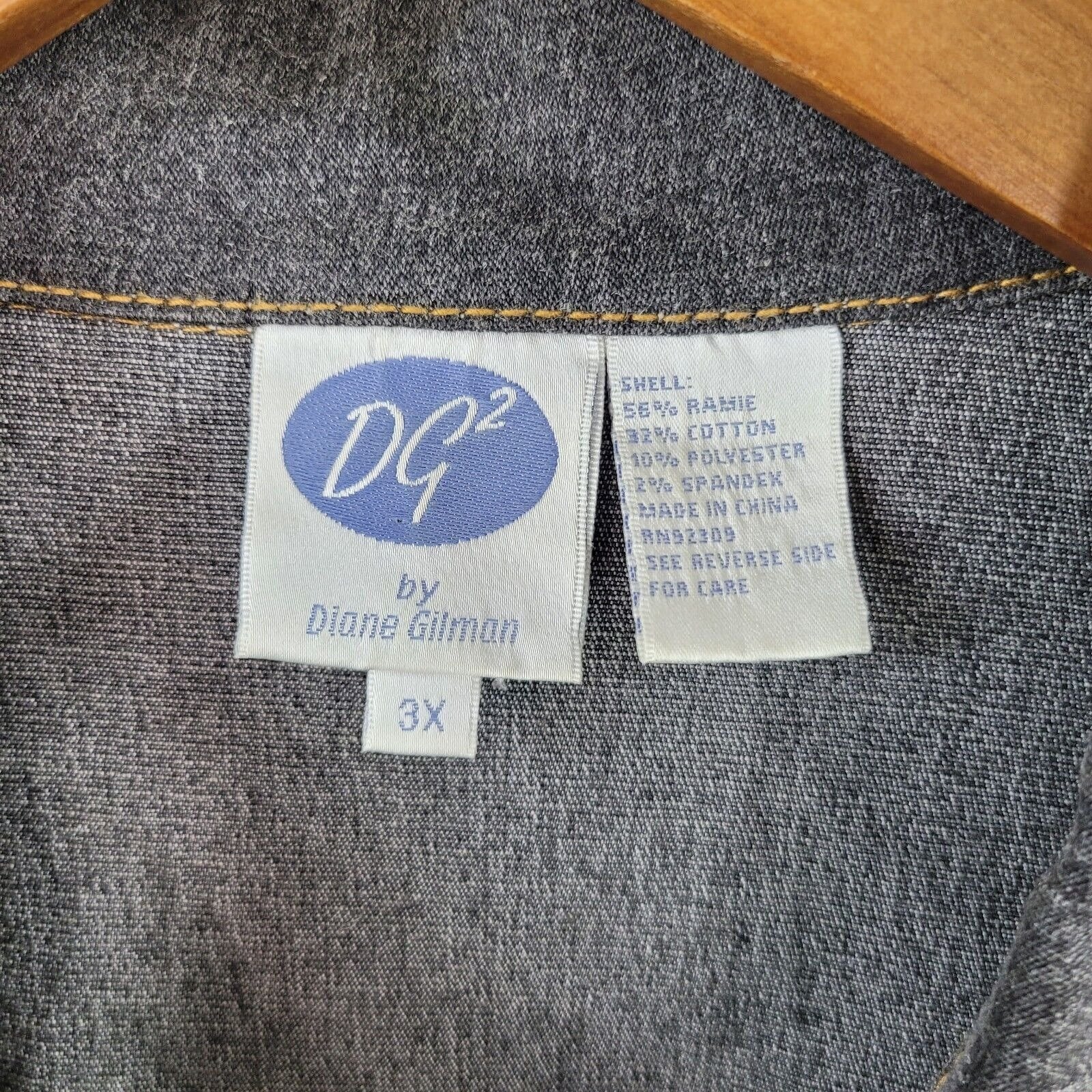 Vintage Plus Size 3x 22/24 Dark Denim Jacket Coat Embellished Studded Bling by Diane Gilman - Image 7