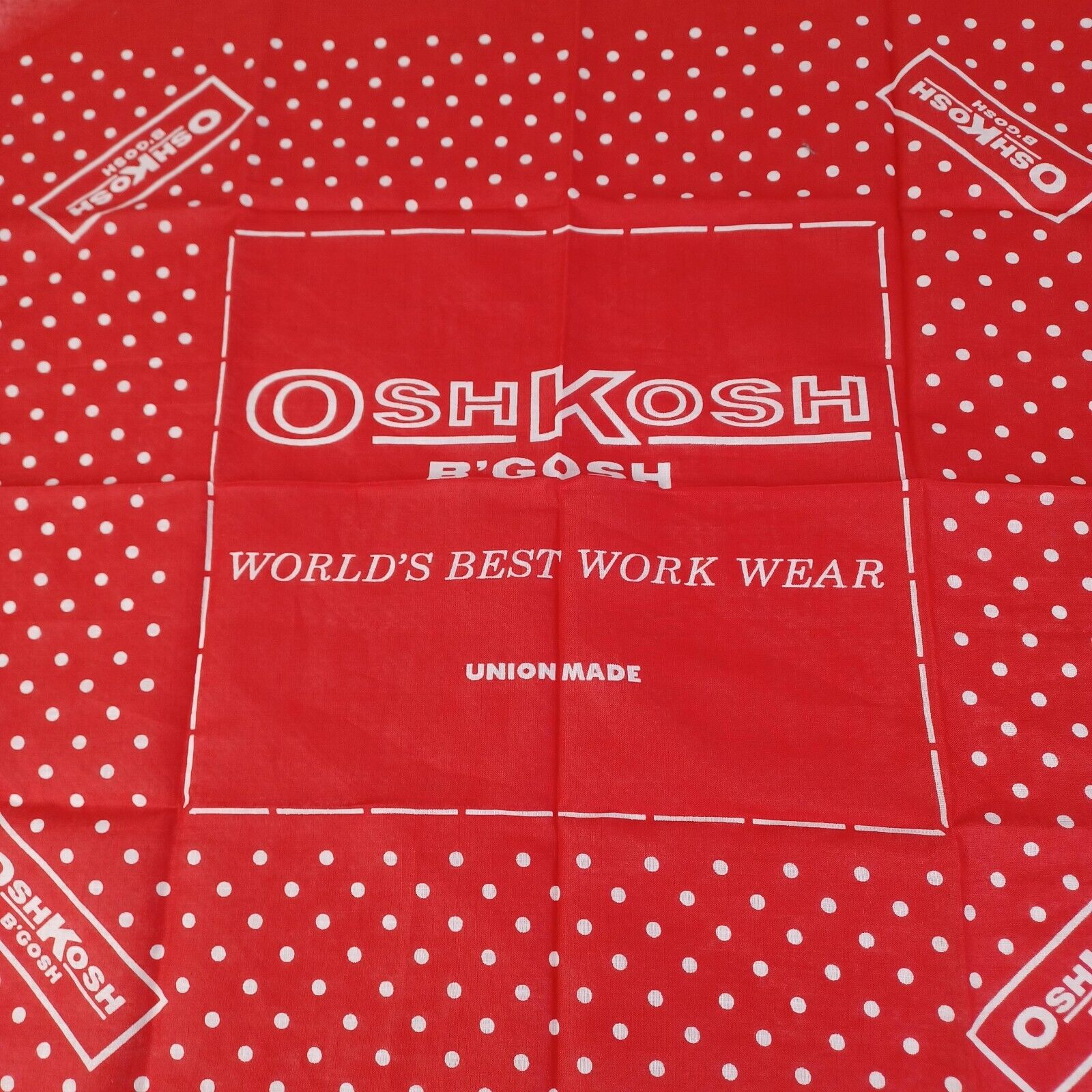 Vintage Polka Dots Usa Bandana Handkerchief Red Deadstock by OshKosh B'gosh - Image 2