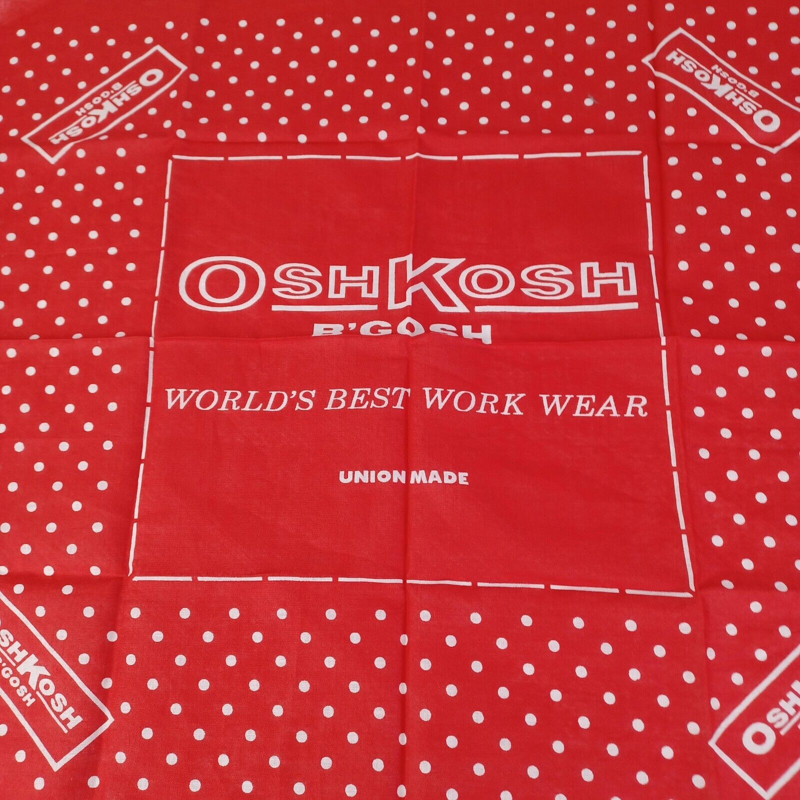 Vintage Polka Dots Usa Bandana Handkerchief Red Deadstock by OshKosh B'gosh - Image 4