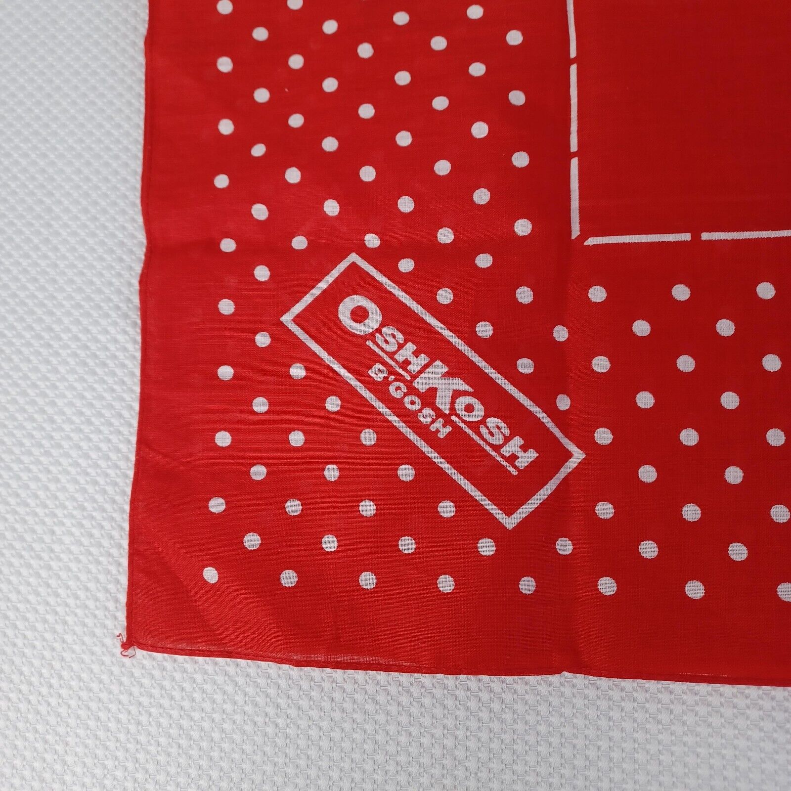 Vintage Polka Dots Usa Bandana Handkerchief Red Deadstock by OshKosh B'gosh - Image 7