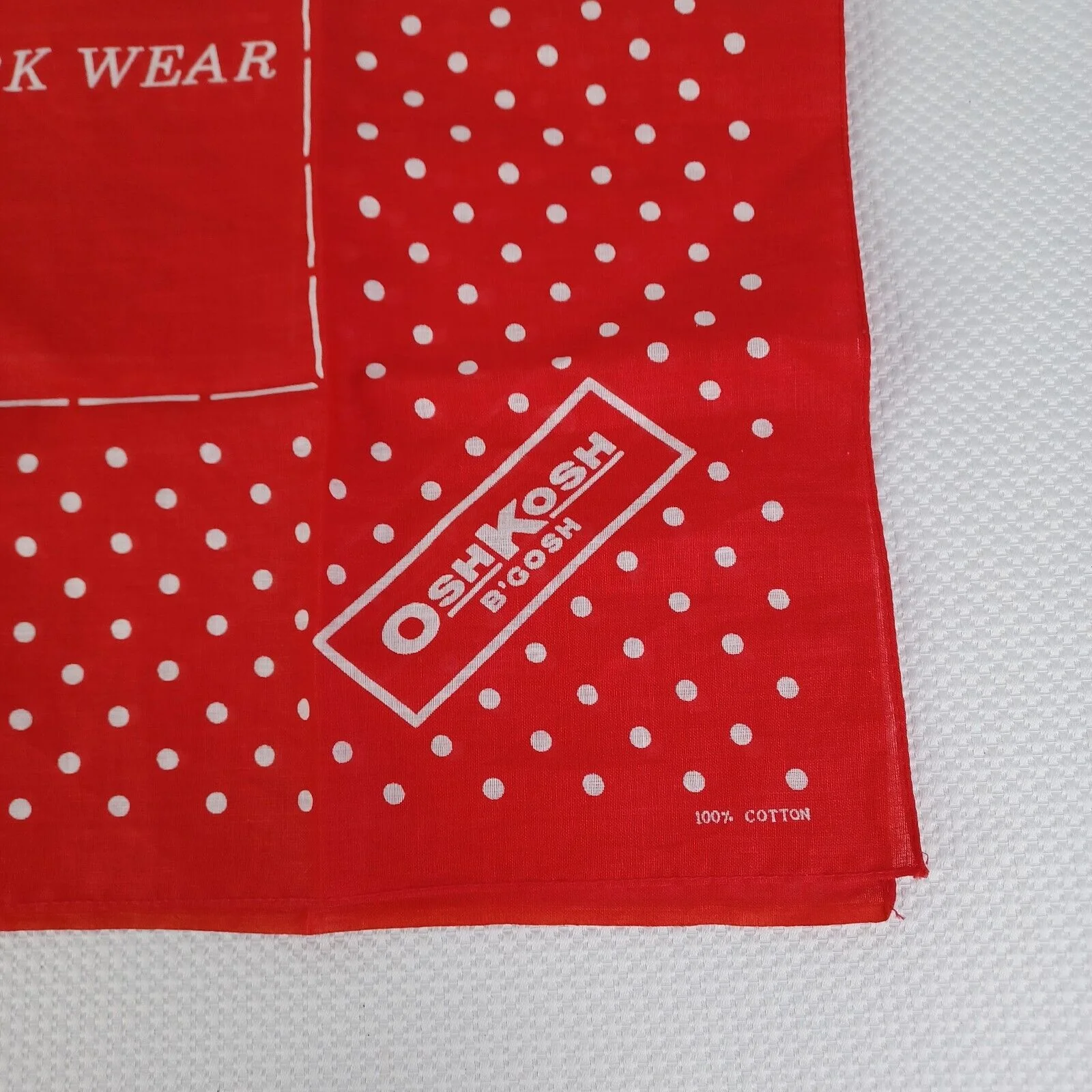 Vintage Polka Dots Usa Bandana Handkerchief Red Deadstock by OshKosh B'gosh - Image 8
