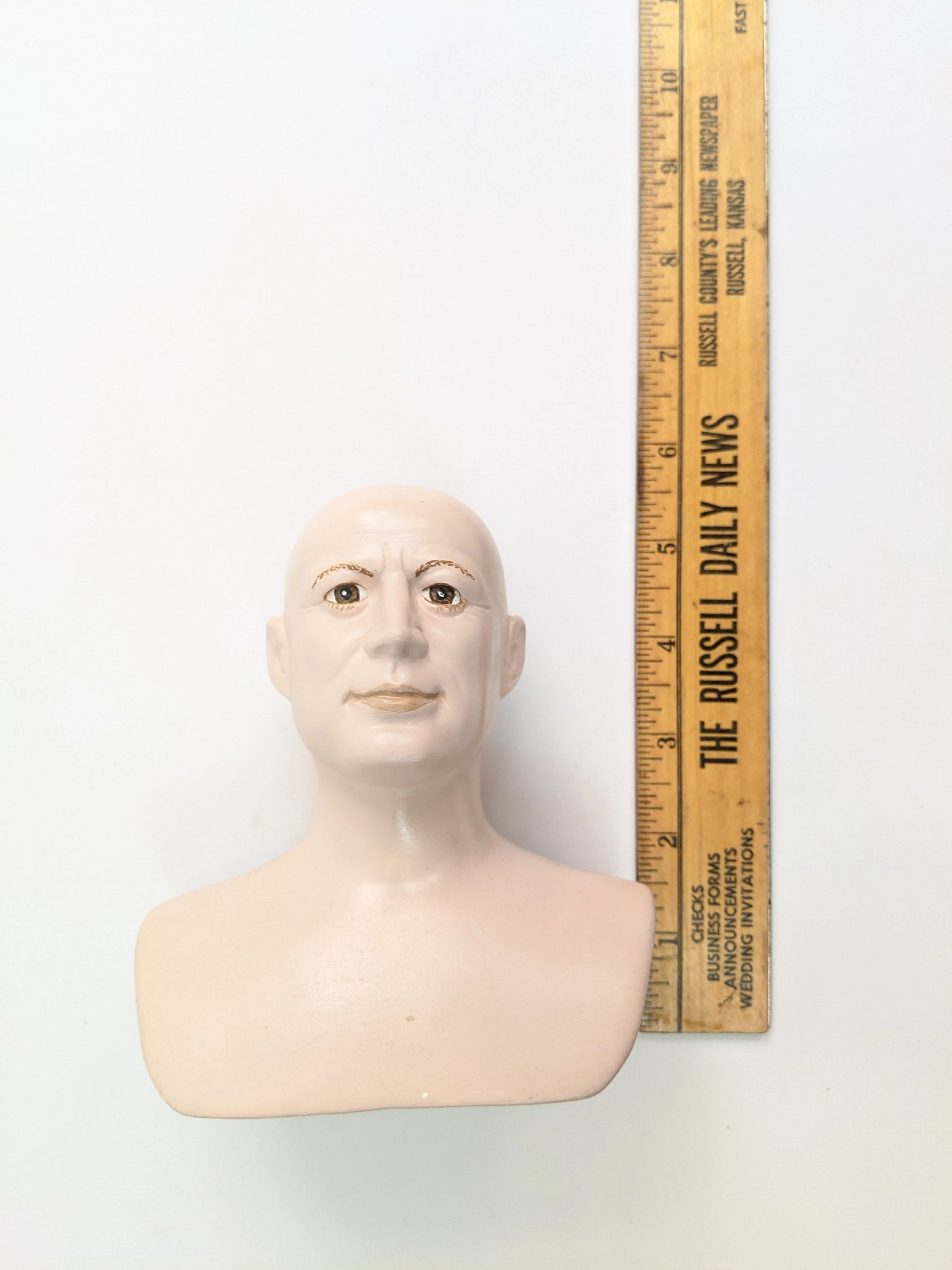 Vintage Porcelain Male Doll Bust - Image 3