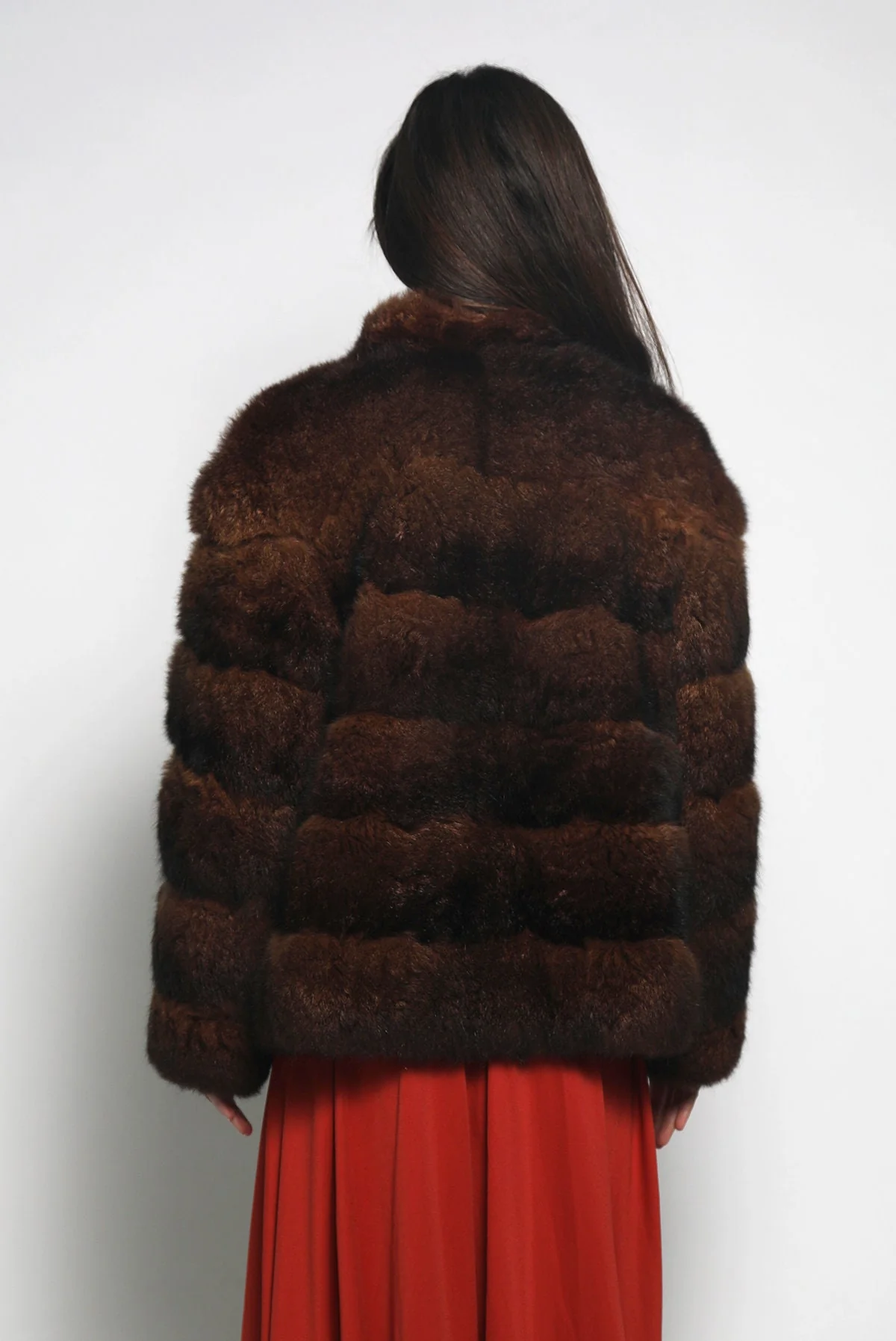 Vintage Possum Fur Coat Chubby Jacket by Irene Sargent 70s Glam Formal Evening Wear Short Large by Irene Sargent - Image 2