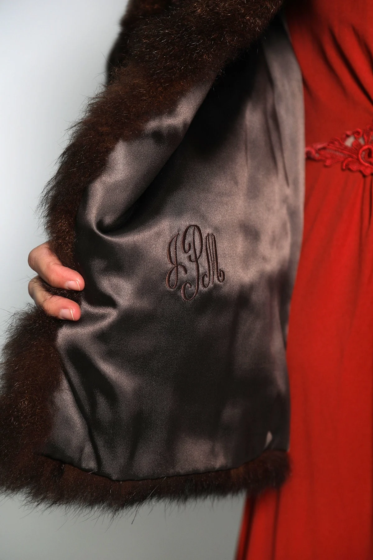 Vintage Possum Fur Coat Chubby Jacket by Irene Sargent 70s Glam Formal Evening Wear Short Large by Irene Sargent - Image 7