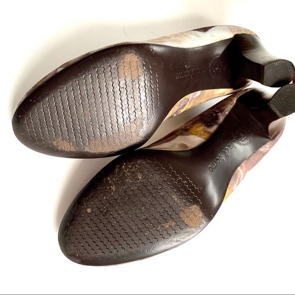 Vintage Print Pumps Leather Lined Stacked Heel by Liz Claiborne - Image 11