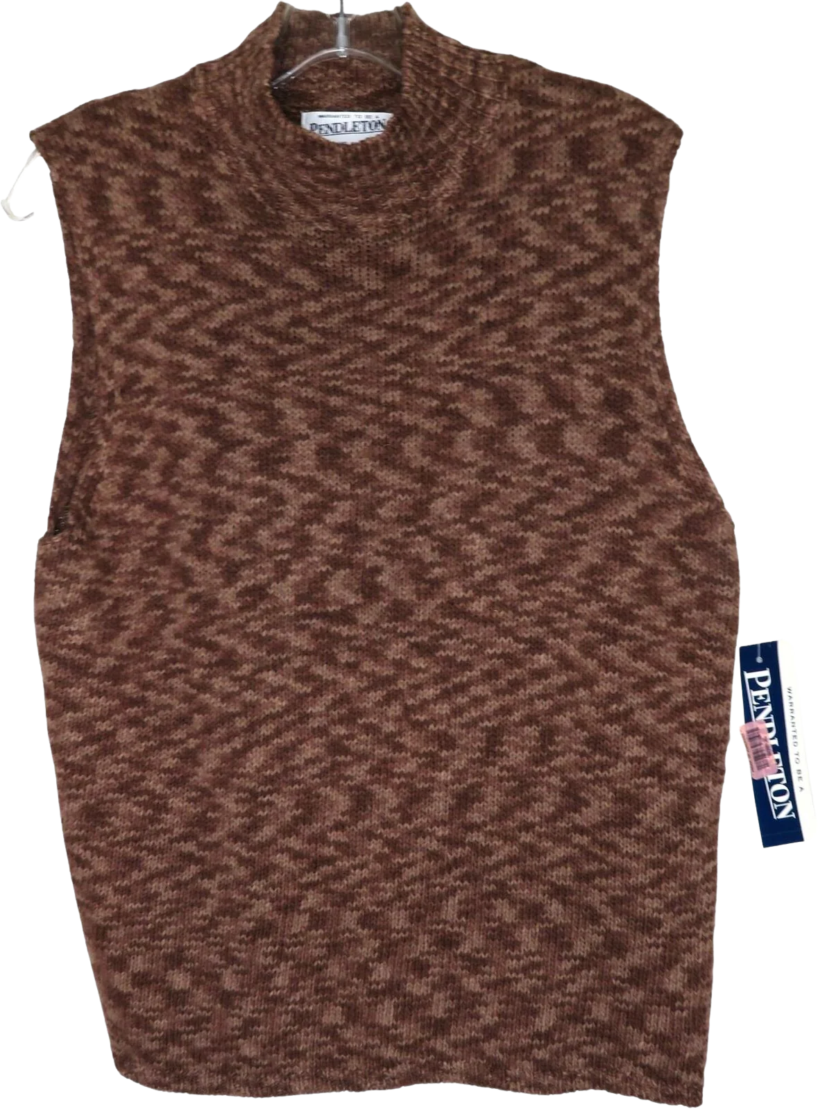 Vintage Pullover Sweater Vest L Brown Linen Cotton Deadstock by Pendleton