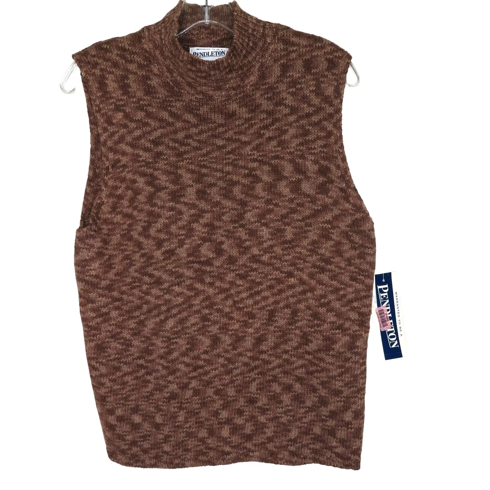 Vintage Pullover Sweater Vest L Brown Linen Cotton Deadstock by Pendleton - Image 4