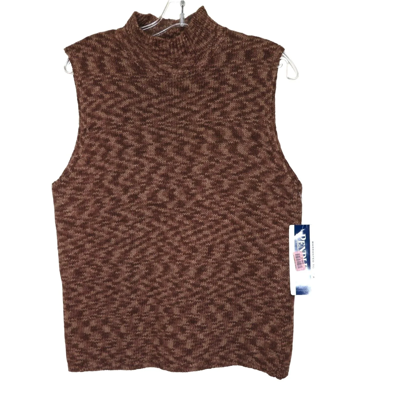 Vintage Pullover Sweater Vest L Brown Linen Cotton Deadstock by Pendleton - Image 5
