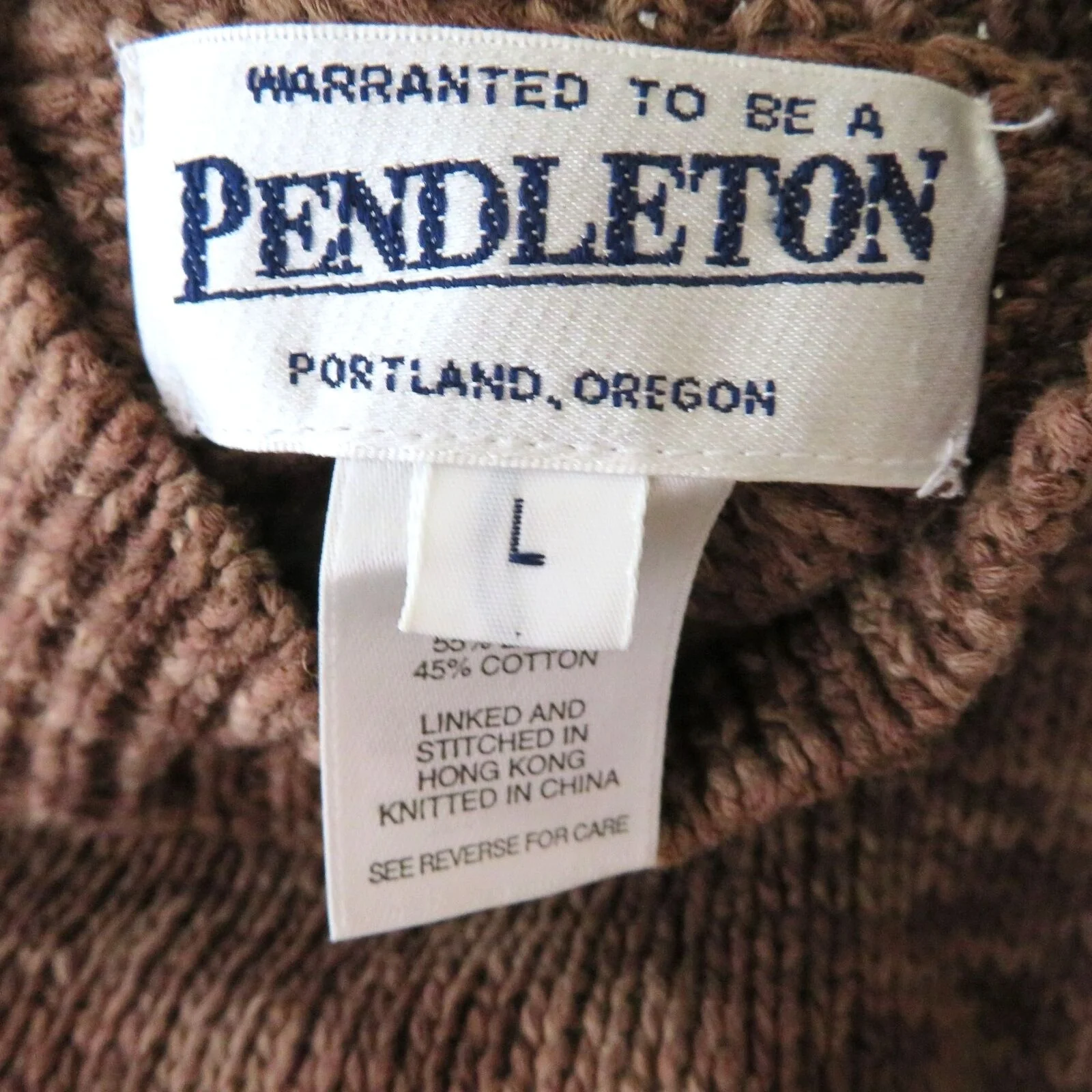 Vintage Pullover Sweater Vest L Brown Linen Cotton Deadstock by Pendleton - Image 7