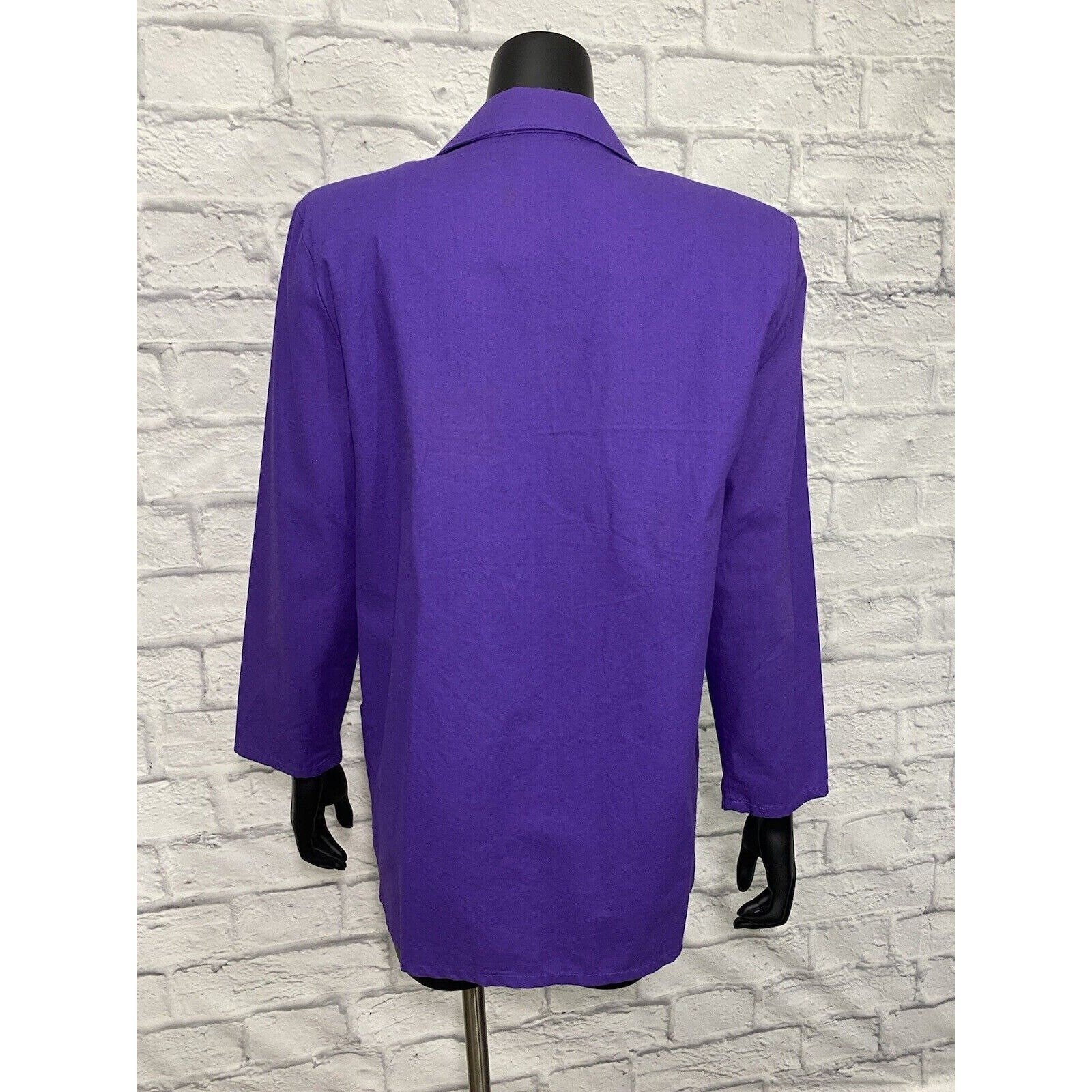 Vintage Purple Power Blazer Jacket S/m Usa By Michelle Leslie of California - Image 2