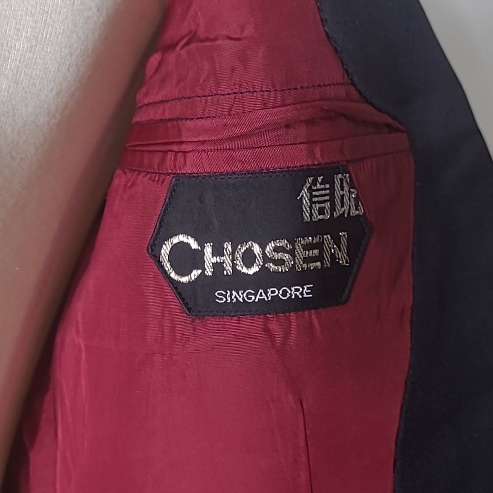 Vintage Purple Single-Breasted Blazer with Black Lapel by Chosen Singapore by Chosen - Image 9
