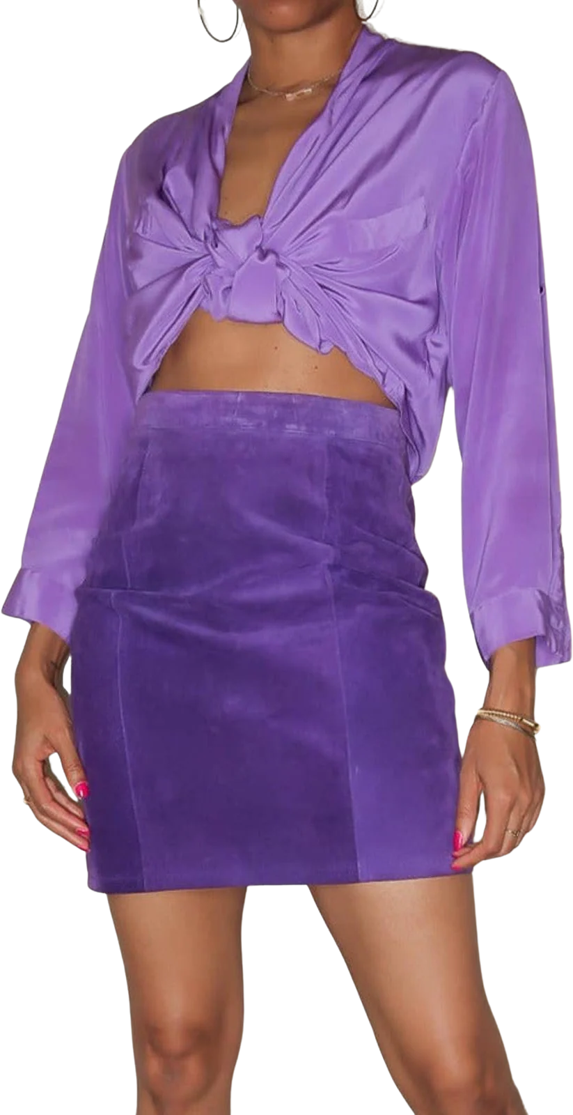Vintage Purple Suede Leather A-Line Skirt by Global Identity G-III
