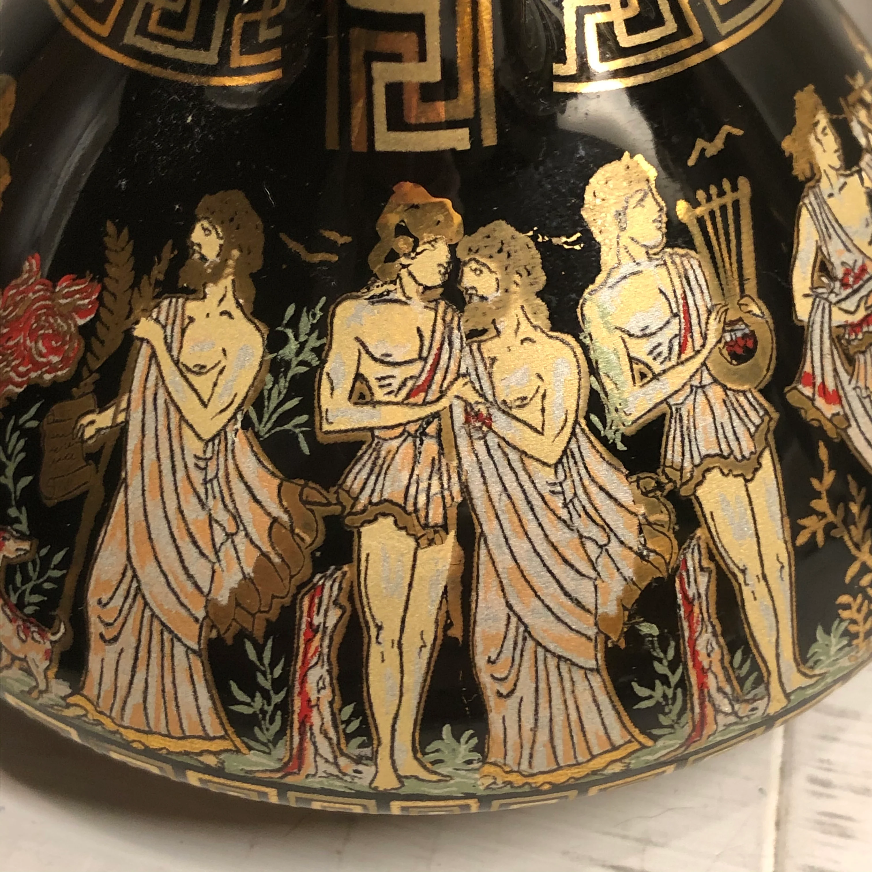 Vintage Queer Couple 24k Gold Hand Painted Vase - Image 6