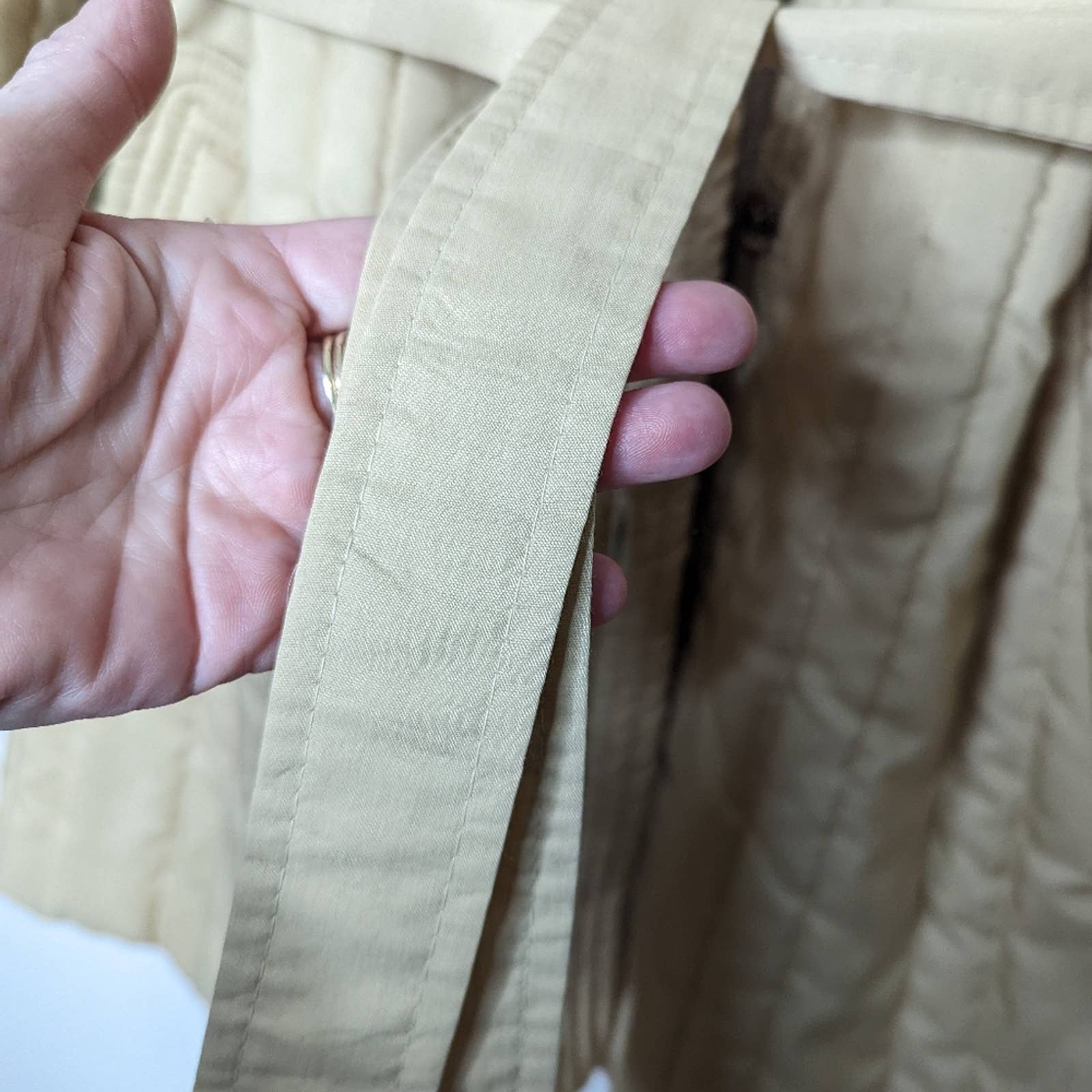 Vintage Quilted Sherpa Lined Jacket Khaki Neutral by Channel - Image 12