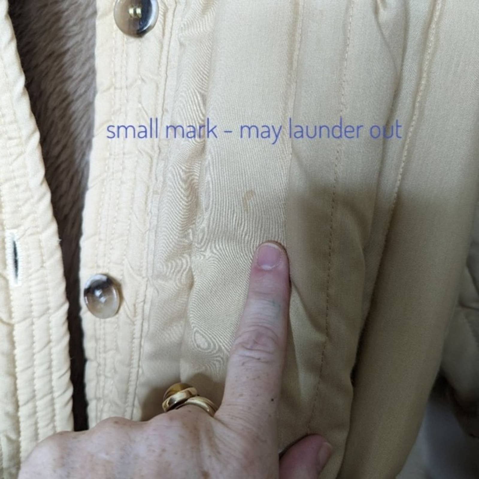 Vintage Quilted Sherpa Lined Jacket Khaki Neutral by Channel - Image 9