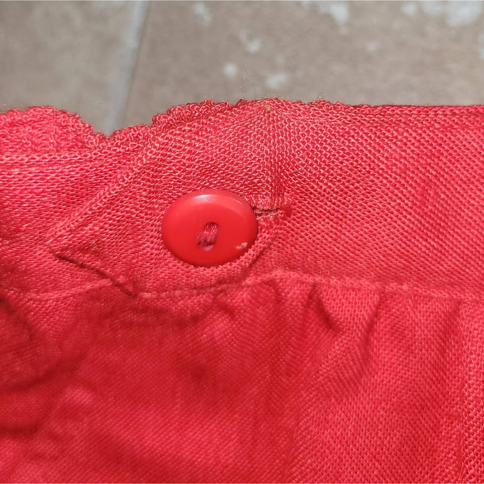 Vintage Red A-Line Skirt with Pockets and Waistband Button Detail - Size Xs - Image 6