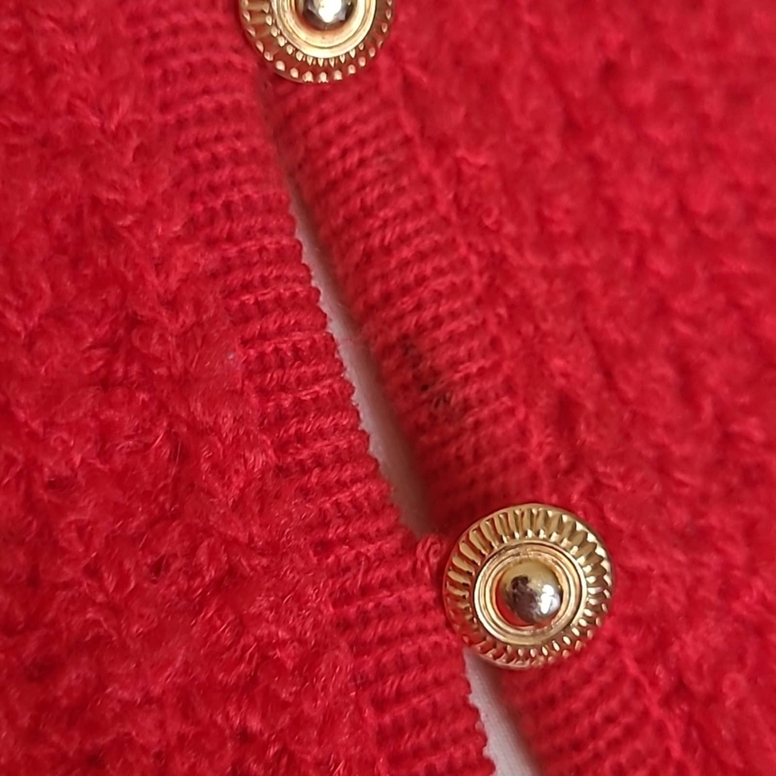 Vintage Red-Orange Ribbed Long-Sleeved Cardigansweater with Pockets - Sz M/l by Tanner - Image 6