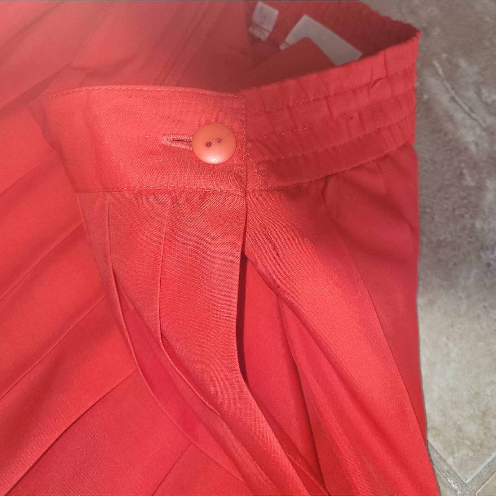 Vintage Red Pleated A-Line Skirt - Size Large by Chaus Petites - Image 5