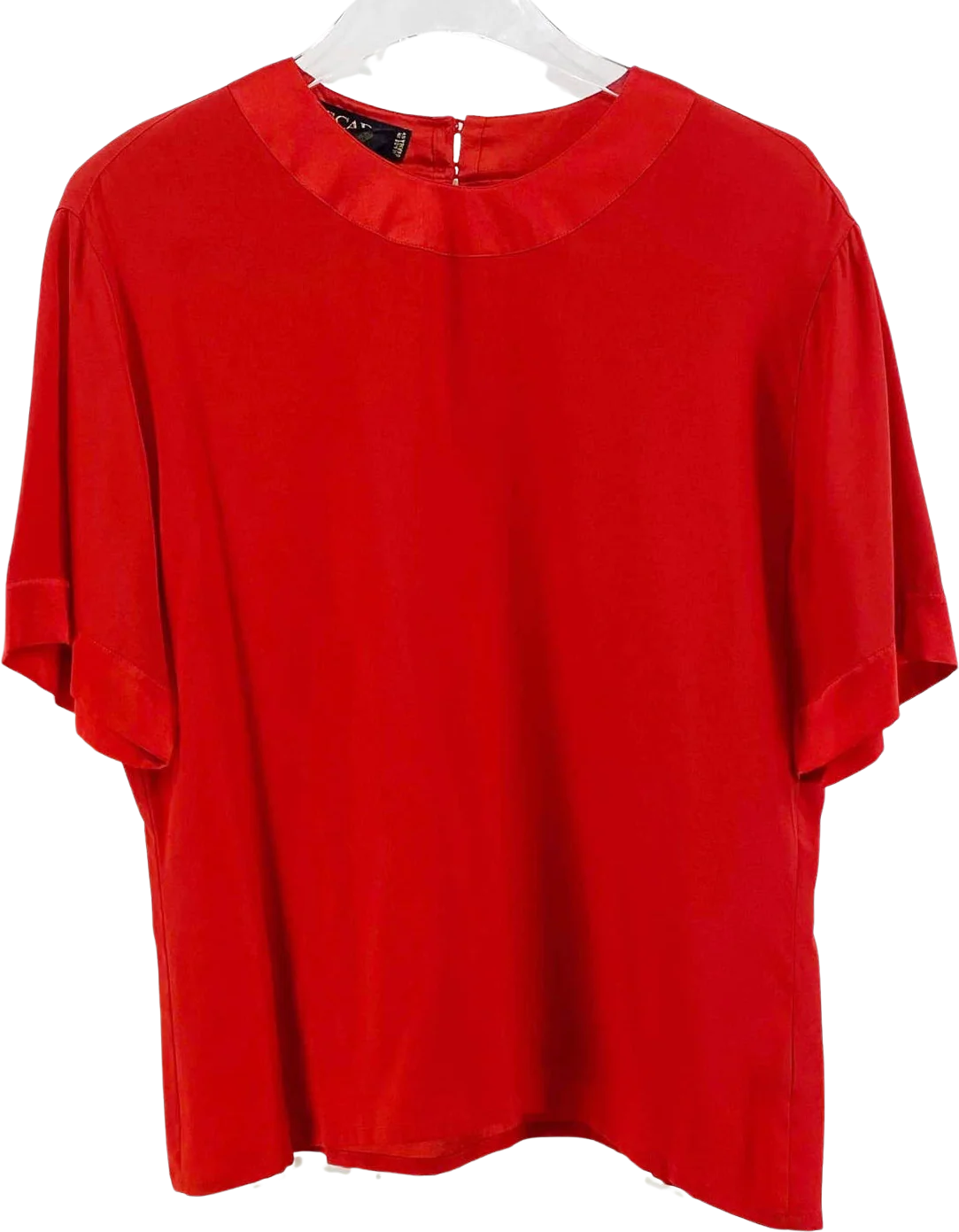 Vintage Red Silk Short Sleeve Blouse by ESCADA