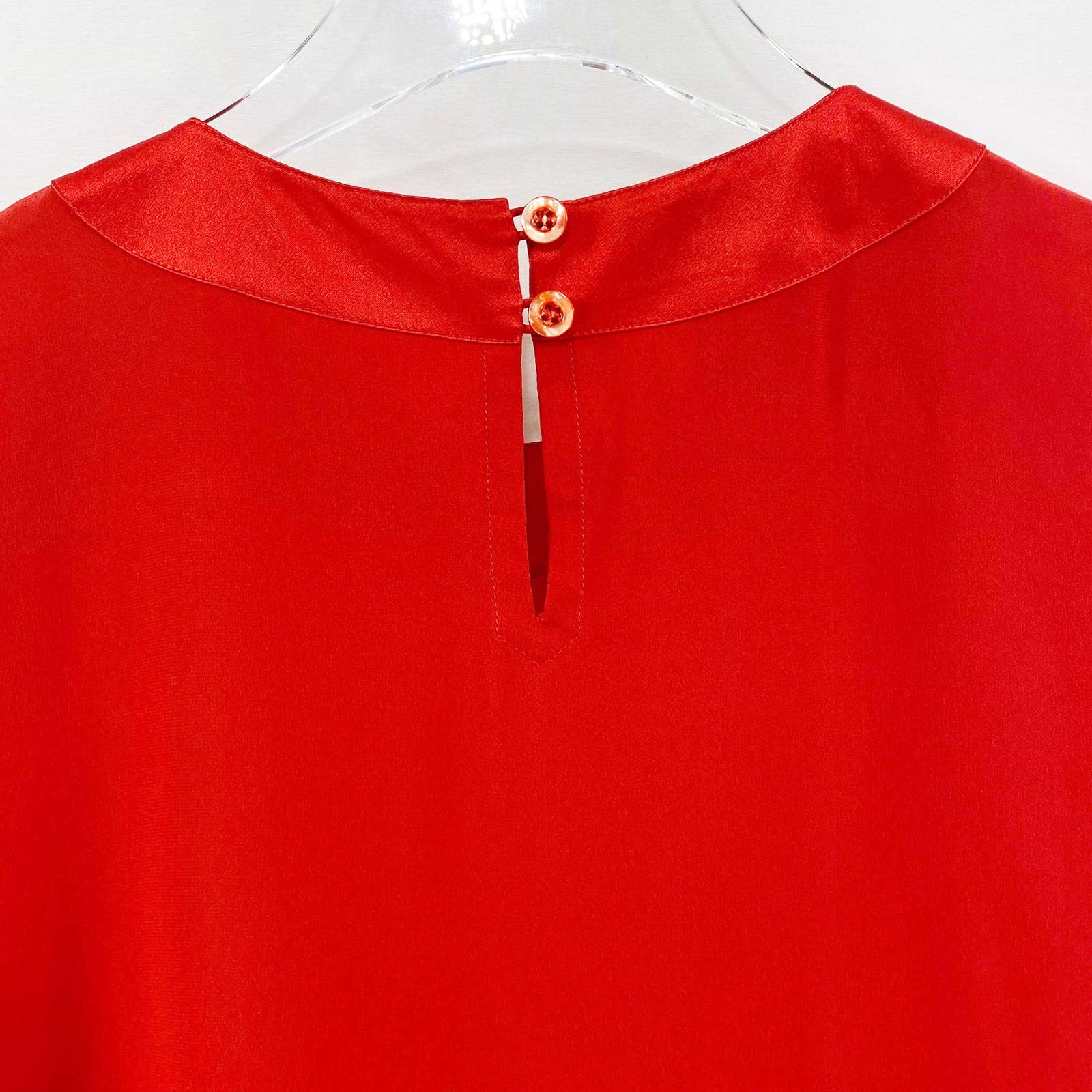 Vintage Red Silk Short Sleeve Blouse by ESCADA - Image 5