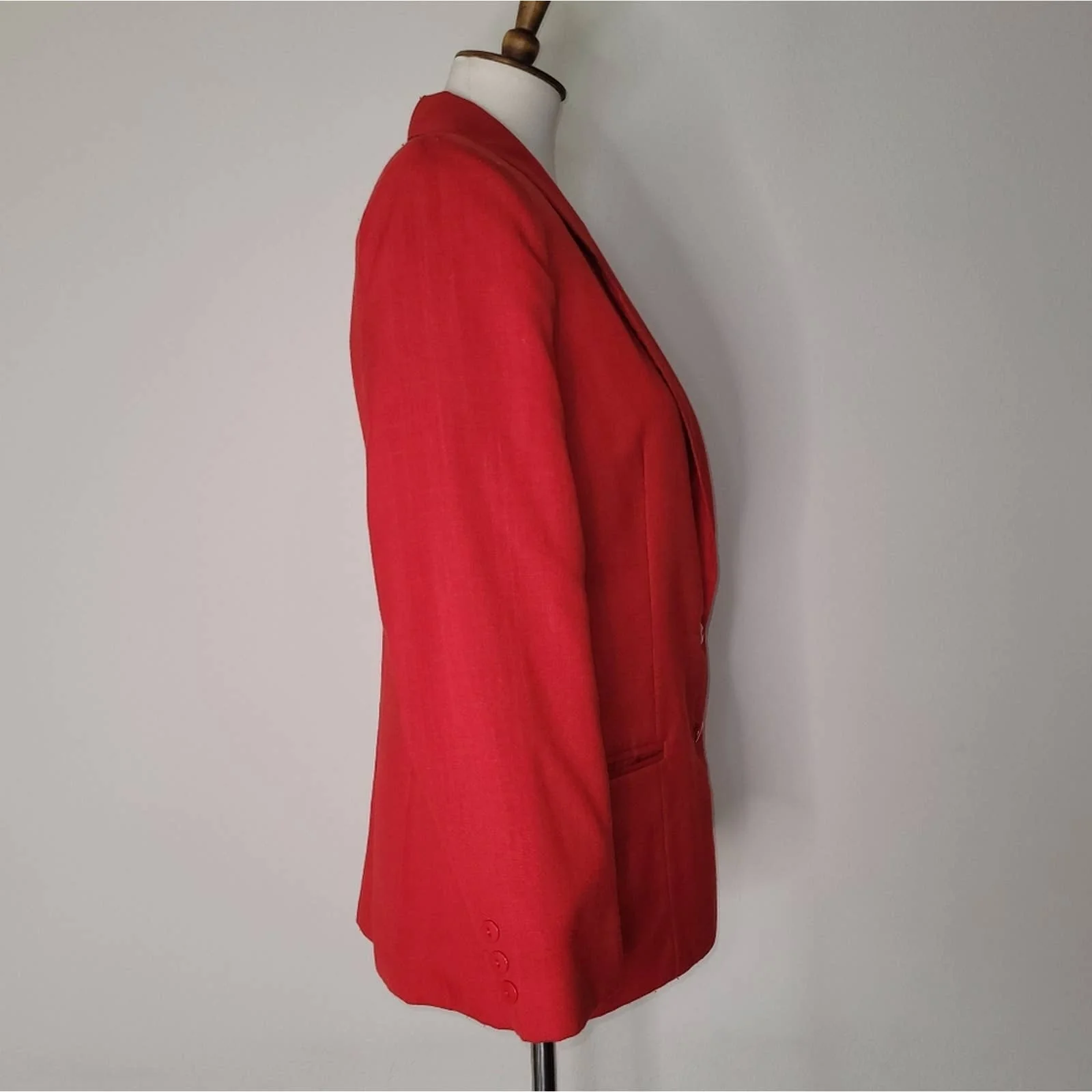 Vintage Red Single Breasted Blazer Sz. M by Haberdashery - Image 3