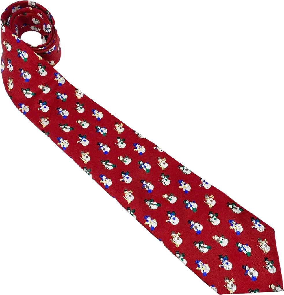 Vintage Red Snowman Christmas Men's Tie by Alynn