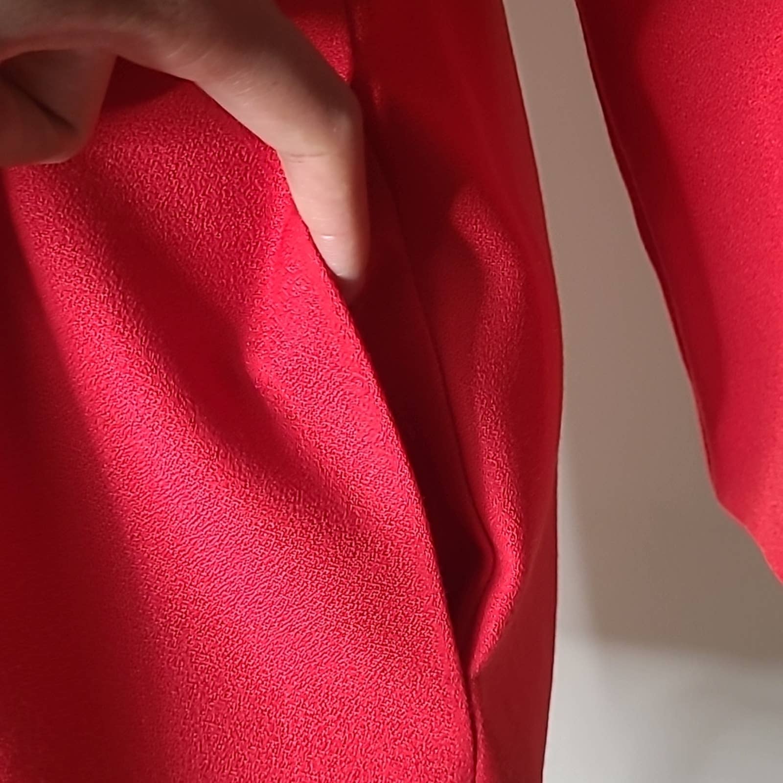 Vintage Red V-Neck Long-Sleeved Shift Dress with Gold-Tone Buttons - 12 by Evan Picone - Image 7