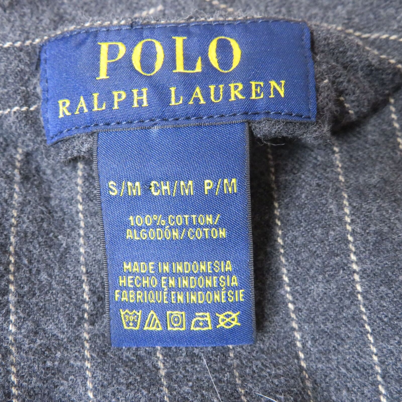 Vintage Robe Mens M Gray Pinstriped Cotton Belted Pockets by Ralph Lauren - Image 10