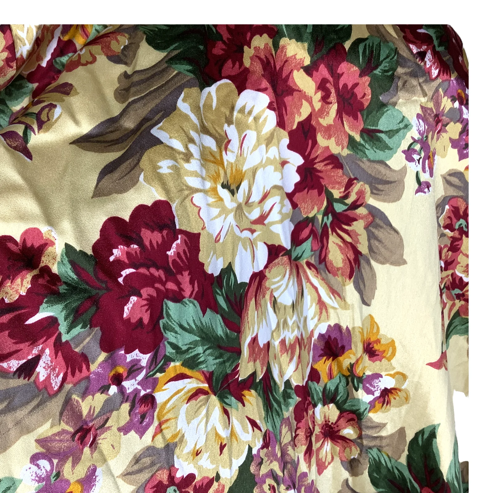 Vintage Robe Xs/s Satin 80s Crown Label Gold Red Floral No Belt by Victoria's Secret - Image 8