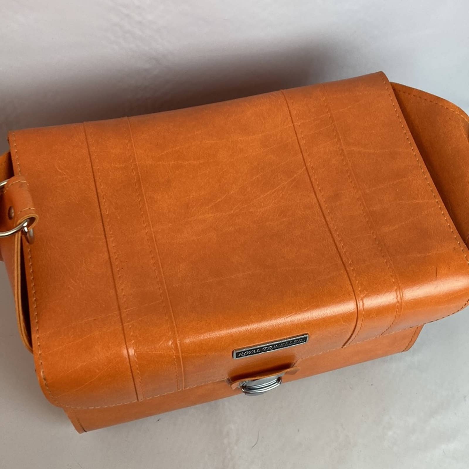 Vintage Royal Traveler Sidekick Orange Make Up Case Carry-On Luggage by Royal Traveler - Image 6