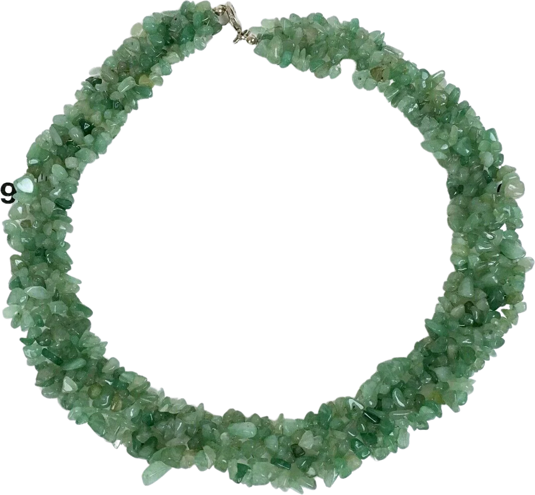Vintage Sage Green Jade Chunky Stone Bib Statement Necklace