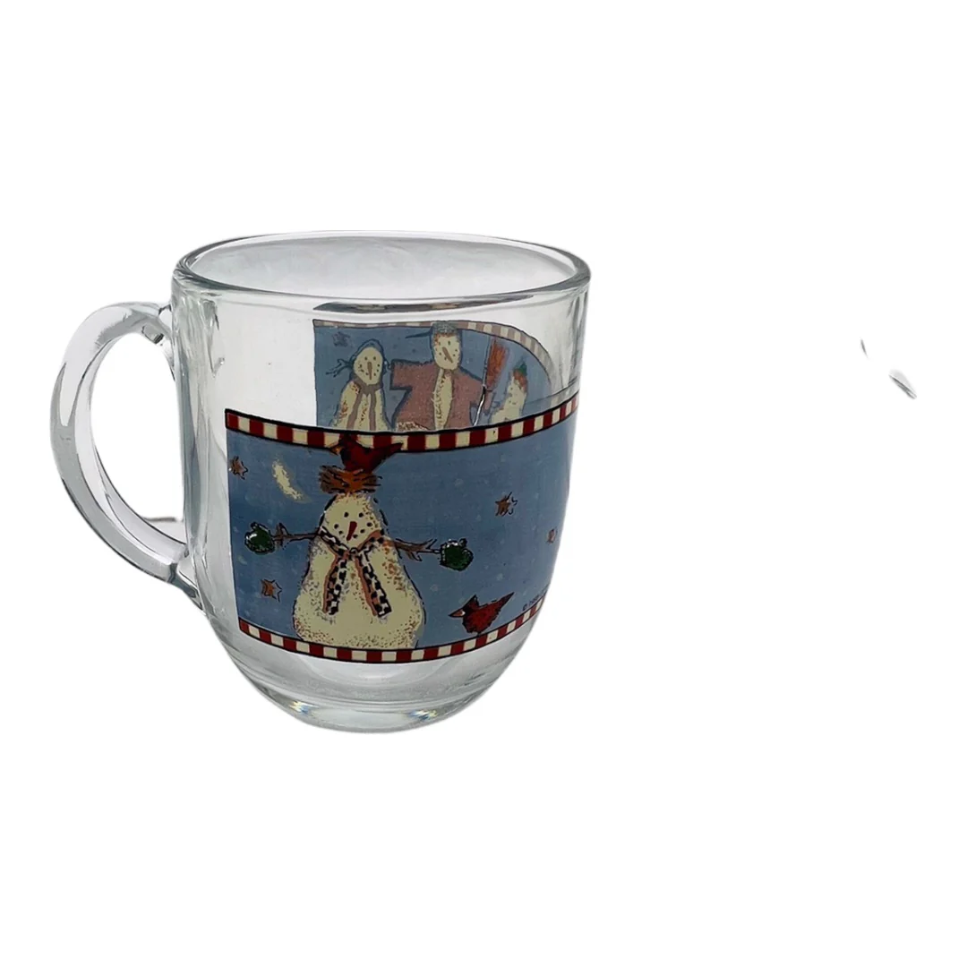 Vintage Sakura Magic of Santa and Snowman Debbie Mum Glass Mug Set of 8 by Debbie Mum - Image 6