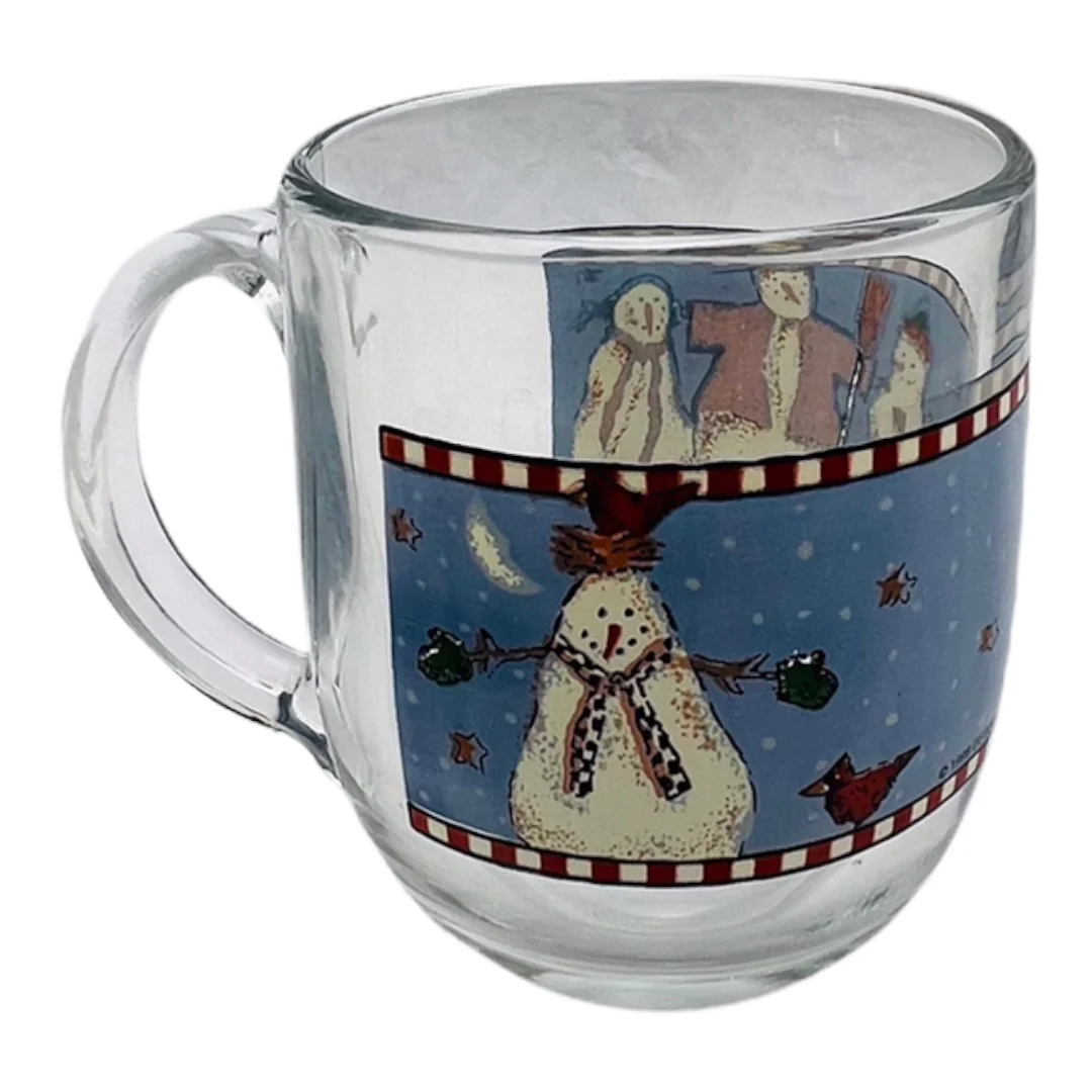 Vintage Sakura Magic of Santa and Snowman Debbie Mum Glass Mug Set of 8 by Debbie Mum - Image 7