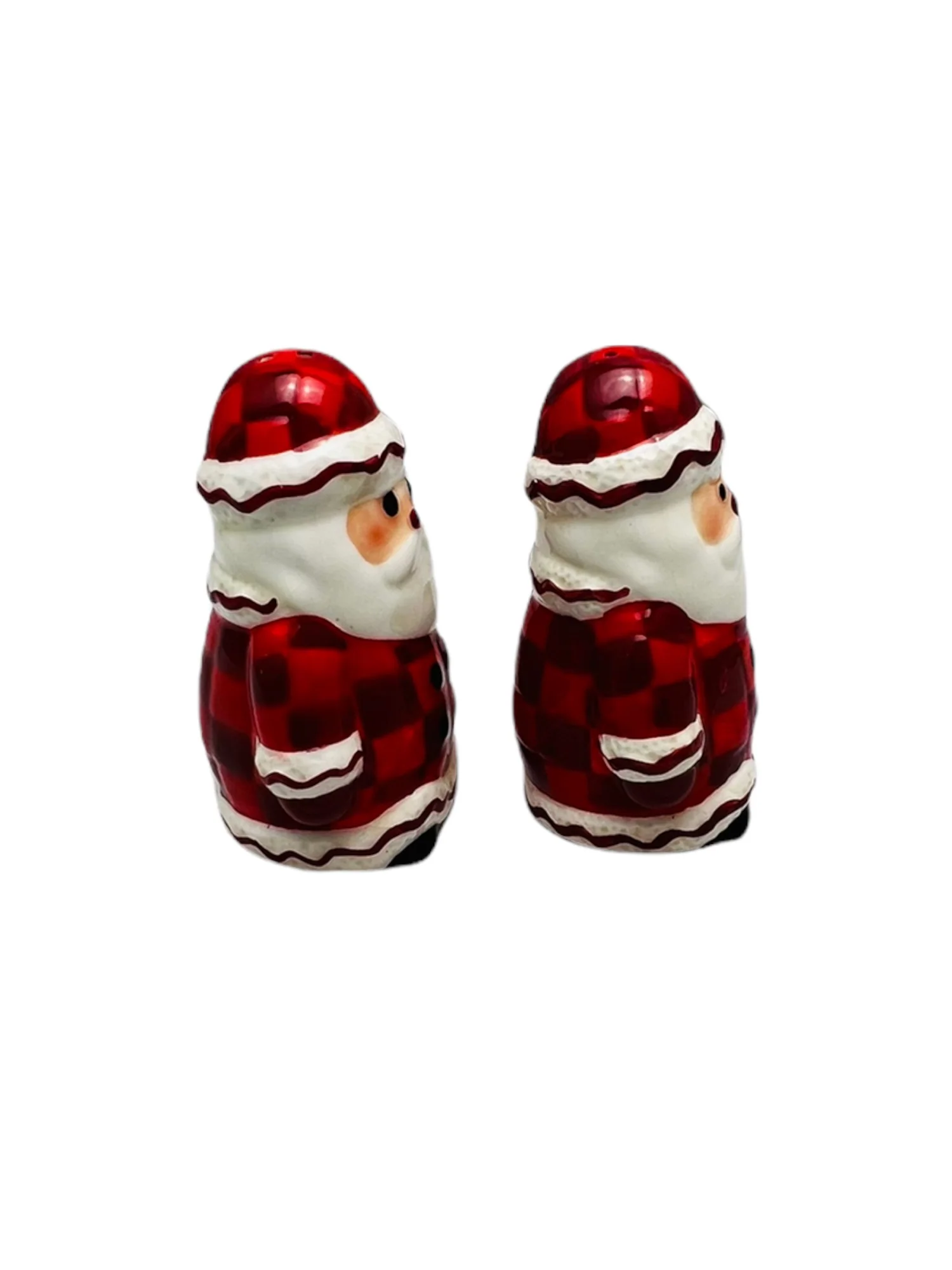 Vintage Santas Salt and Pepper Ceramic Set Holiday Euc 3. 5 Inches by 2. 5 Inch Wide - Image 3