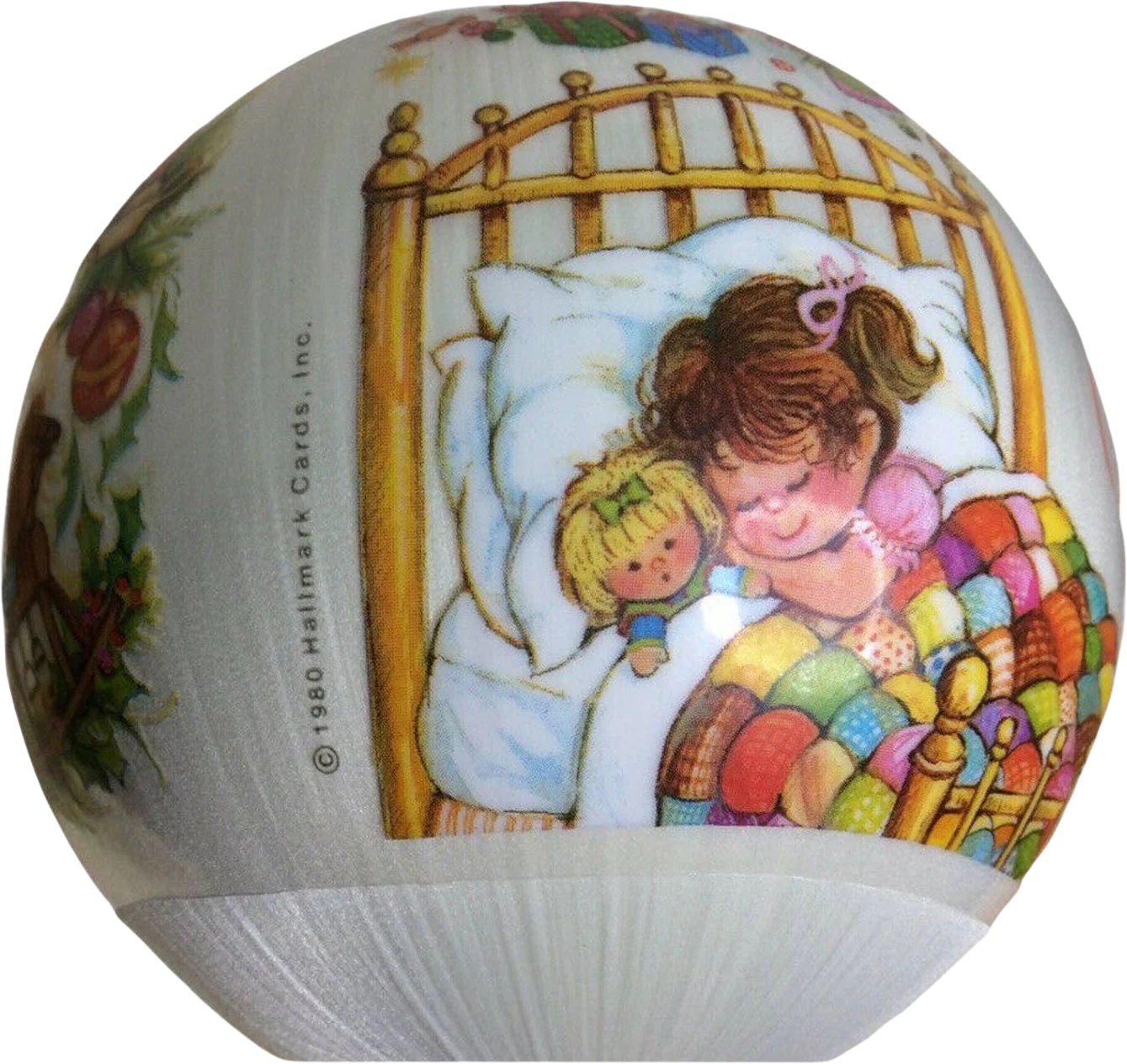 Vintage Satin Ornament Ball 80s Granddaughter Girl Doll 1980 Usa In Box by Hallmark