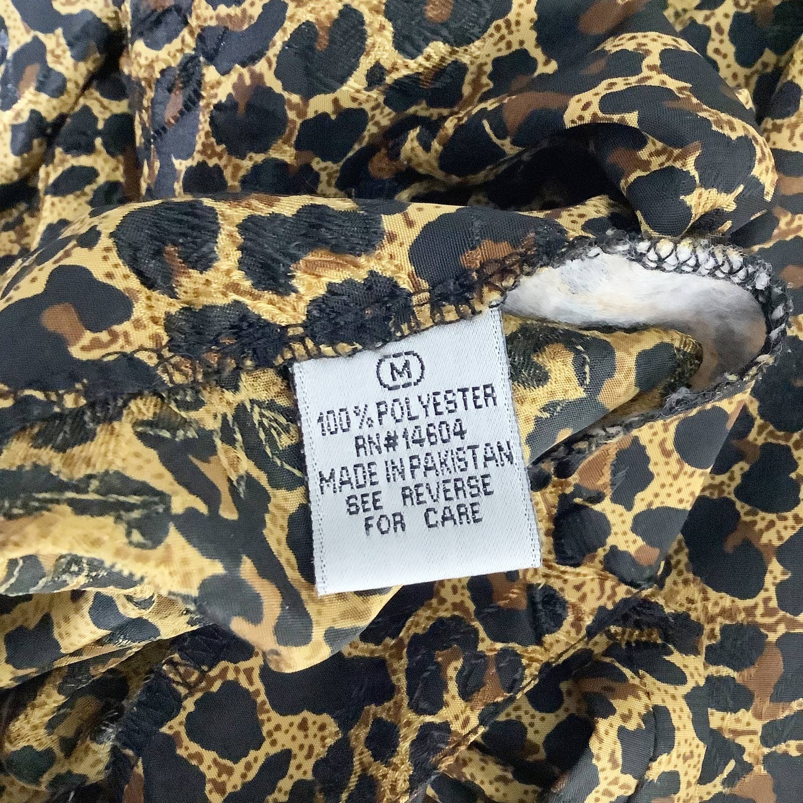 Vintage Satin Slip Chemise Mini Dress Sheen Wearable Lingerie Leopard Print Bow by Kayser - Image 4