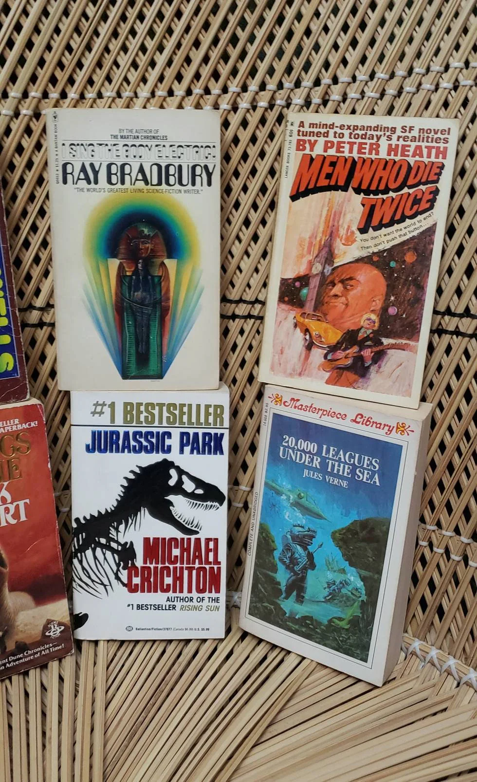 Vintage Sci-Fi Paperbacks Jurassic Park Invisible Man Dune I Sing The Body Electric Image of The Beast by Steven Spielberg - Image 3