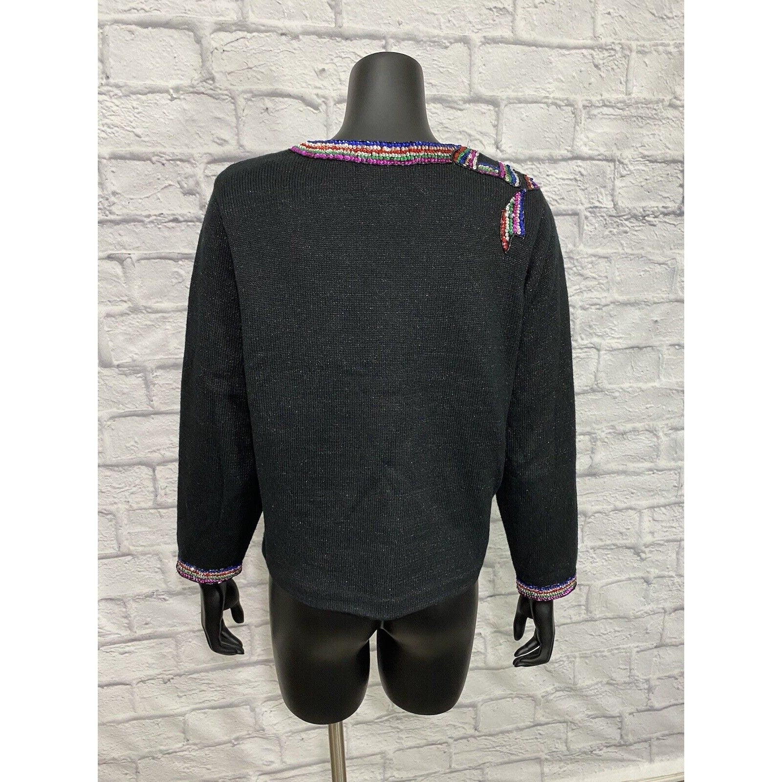 Vintage Sequin Sweater 90s Rainbow Pullover Design Options Philip Jane Gordon L by  Philip Jane Gordon - Image 2