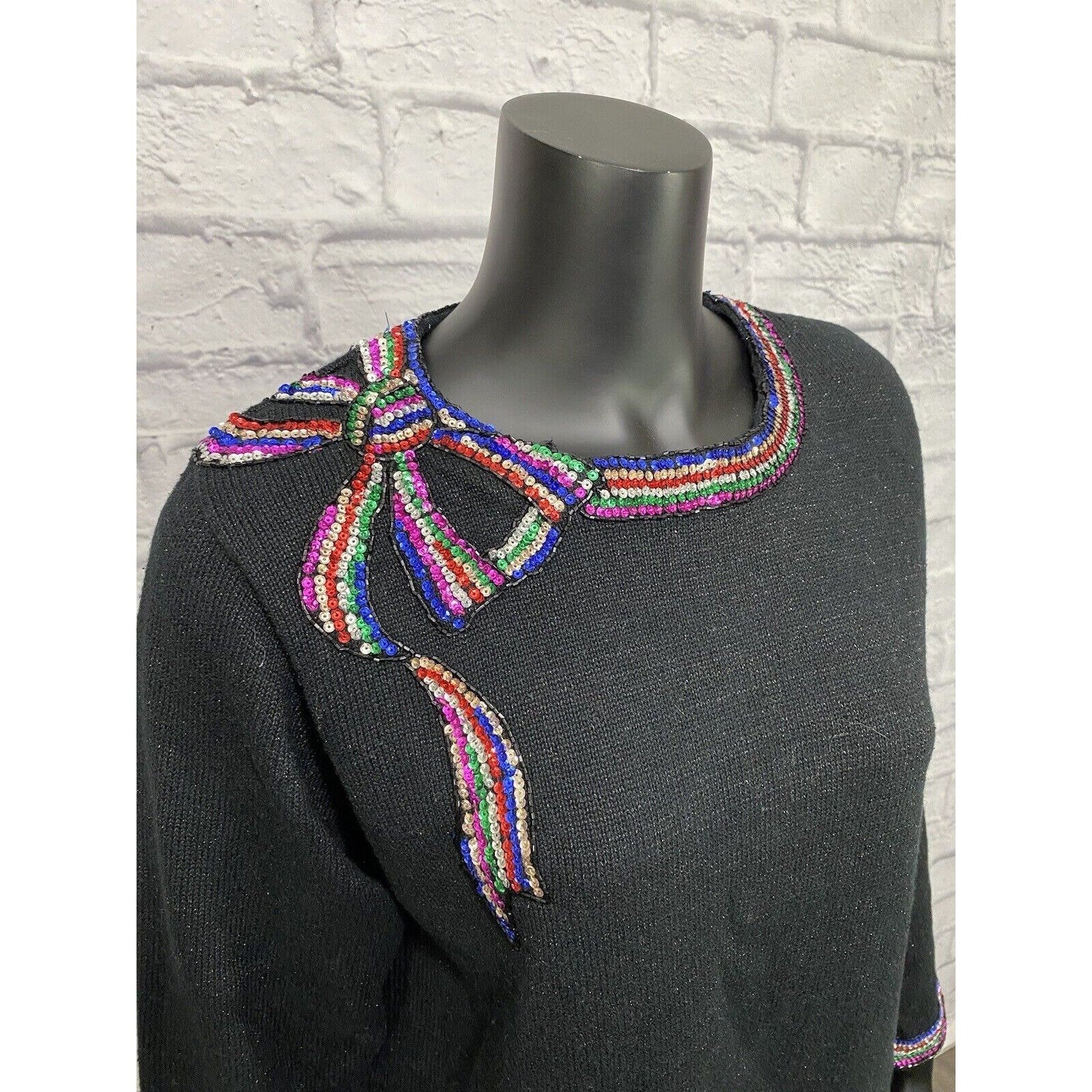 Vintage Sequin Sweater 90s Rainbow Pullover Design Options Philip Jane Gordon L by  Philip Jane Gordon - Image 3