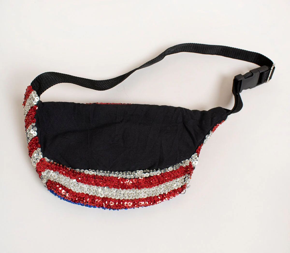 Vintage Sequined Red White Blue Stars and Stripes Fanny Pack - Image 6
