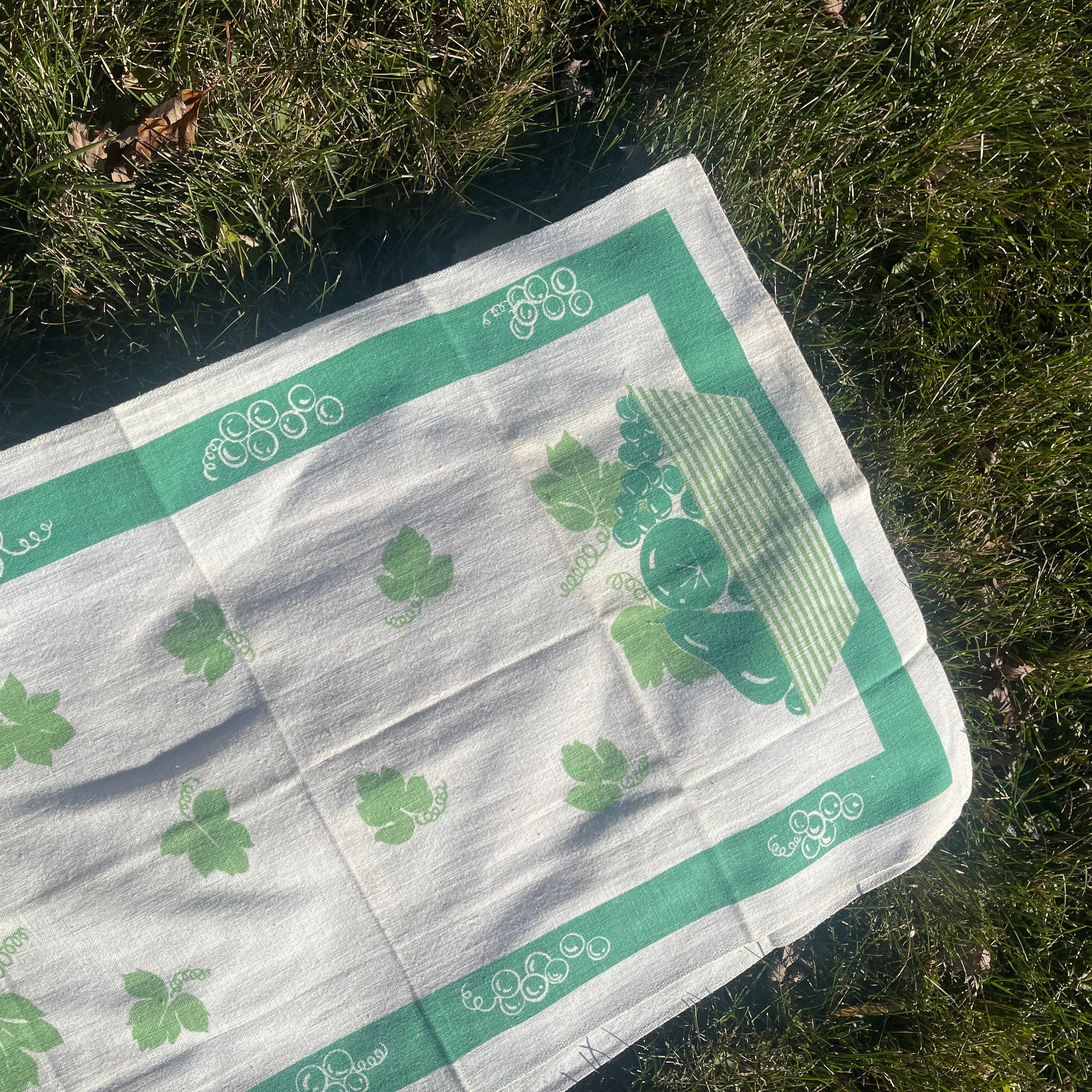 Vintage Set Of 2 Green Tea Towels By Cannon - Image 5