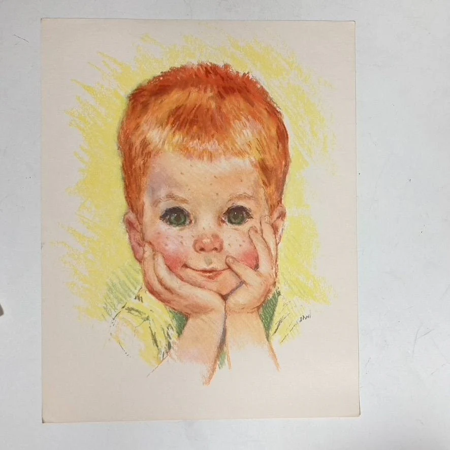 Vintage Set of 9 Francis Hook Northern Paper Mills Prints Girls Boys In Package - Image 7