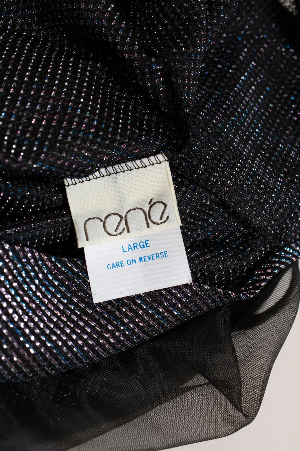 Vintage Sheer Bodysuit Silver Rainbow Lurex Sparkly See Through Chevron Sexy Black Teddy Style Club Rave 80s 90s Large - Image 9