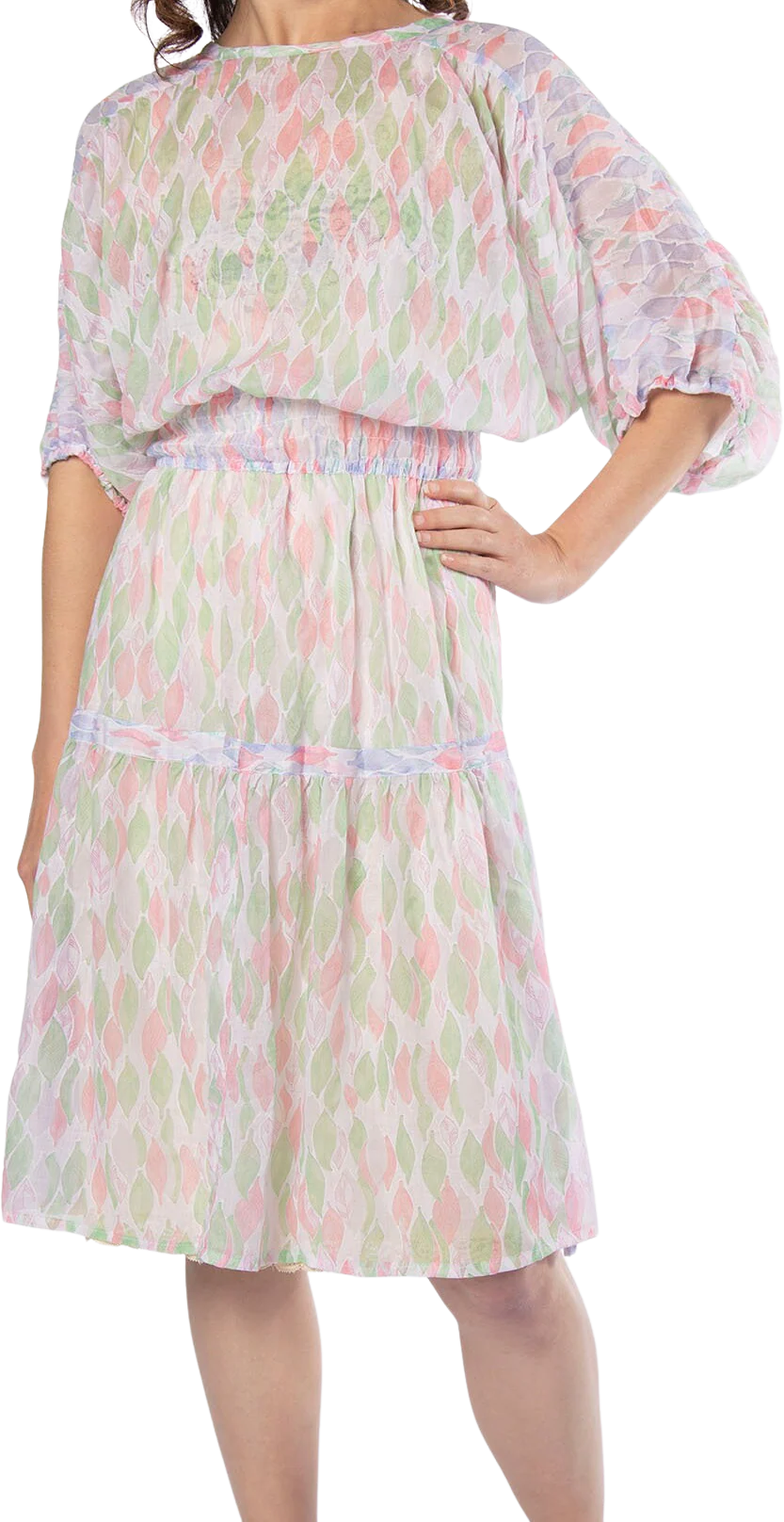 Vintage Sheer Floral Print Dress Small Medium