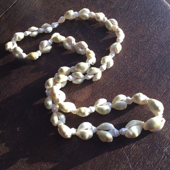 Vintage Shell Necklace Double Strung Polished Graduated 30” by Cowrie and Conch - Image 5