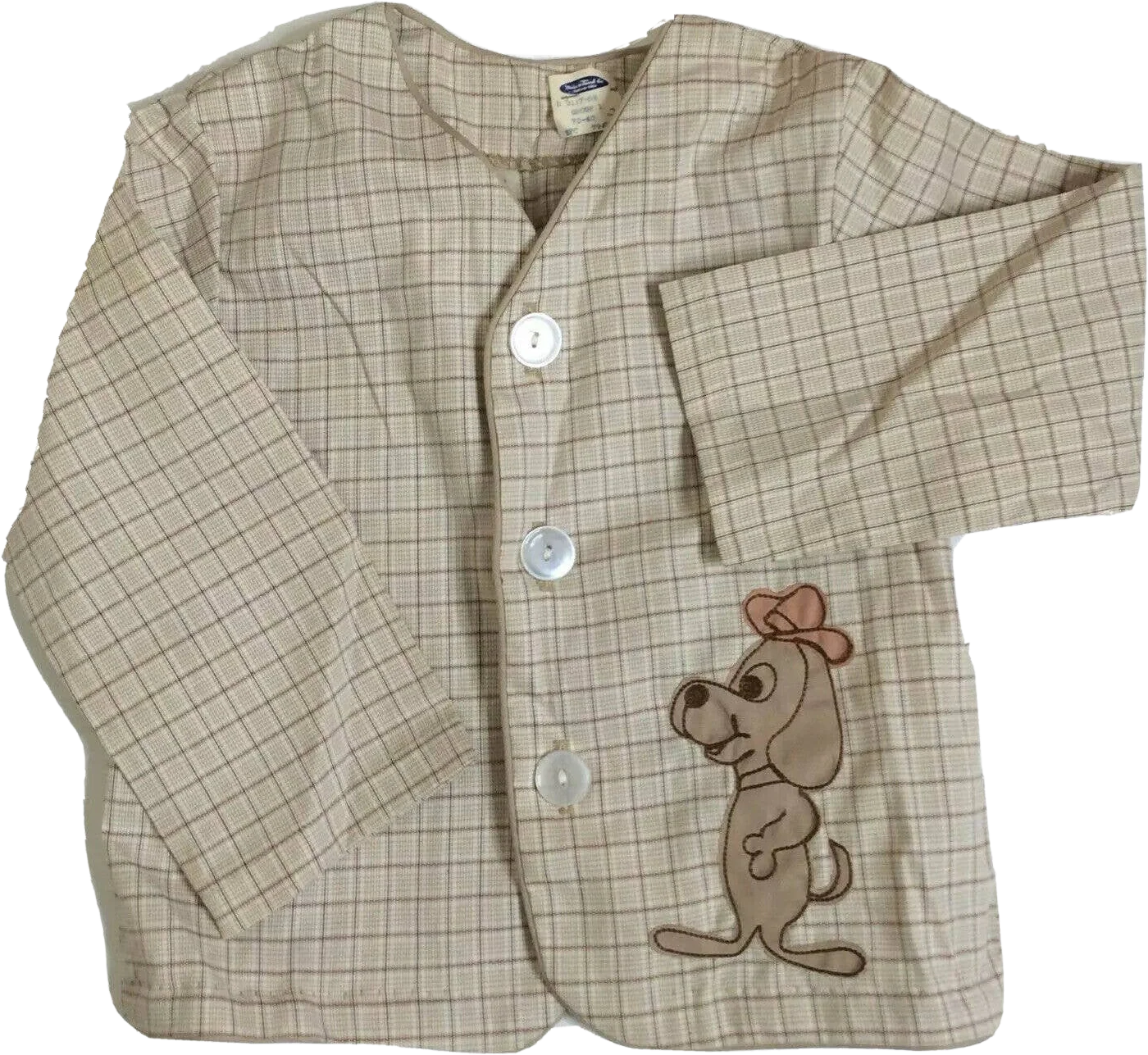 Vintage Shirt Kids 50s 60s Toddler Baby 3 Dog Plaid Button Sanforized Deadstock by play-pet