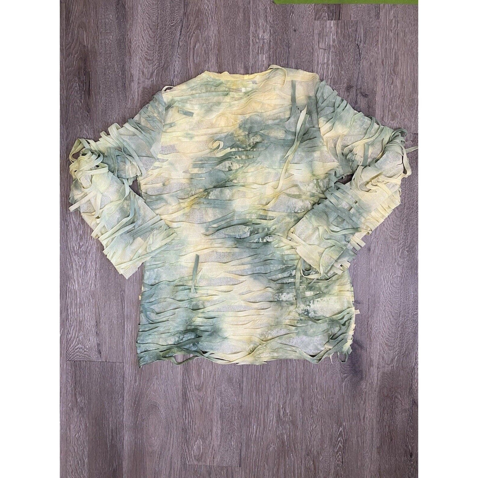 Vintage Shredded Shirt Capri Outfit Two Piece Design Today's 90s Hip Hop Lined - Image 4