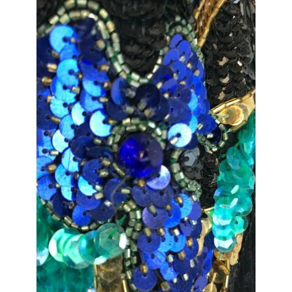 Vintage Silk Beded Sequins and Crystals Evening Formal Blazer 100% Silk by Stenay - Image 5
