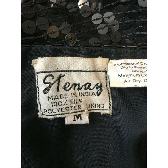 Vintage Silk Beded Sequins and Crystals Evening Formal Blazer 100% Silk by Stenay - Image 7